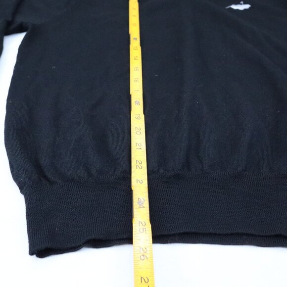 Peter Millar Sweater Mens L Black V-Neck Pullover Merino‎ Wool Blend Golf Logo - Picture 6 of 6